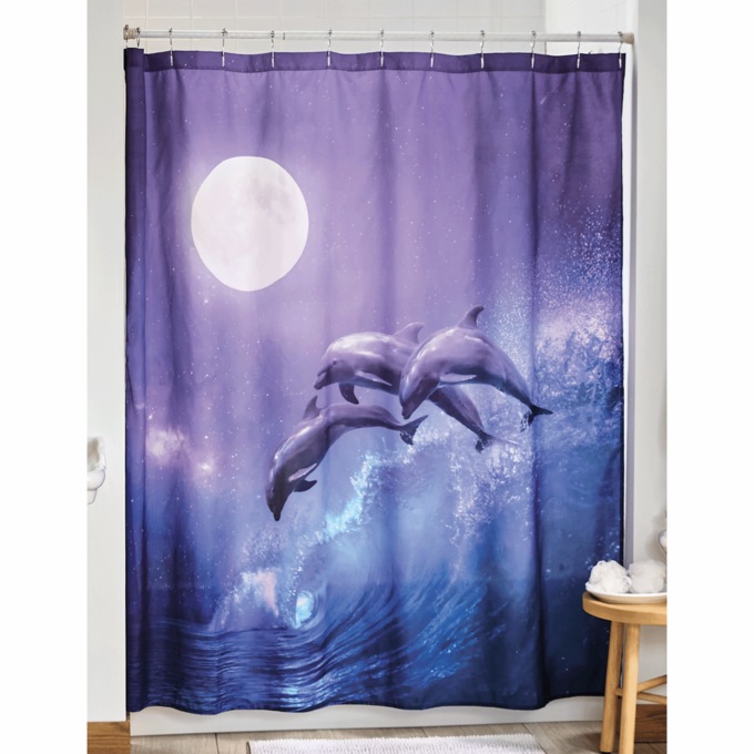 Dolphin Shower Curtain, , large