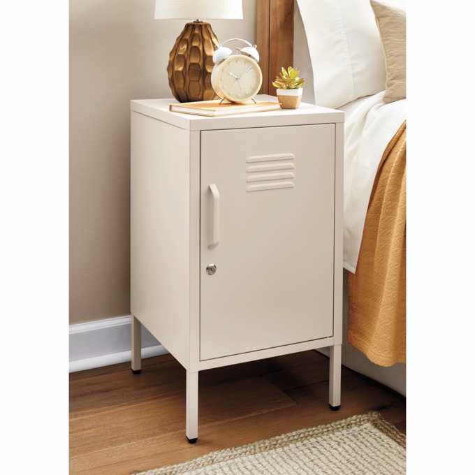 Small Locker Cabinet, Ivory, large