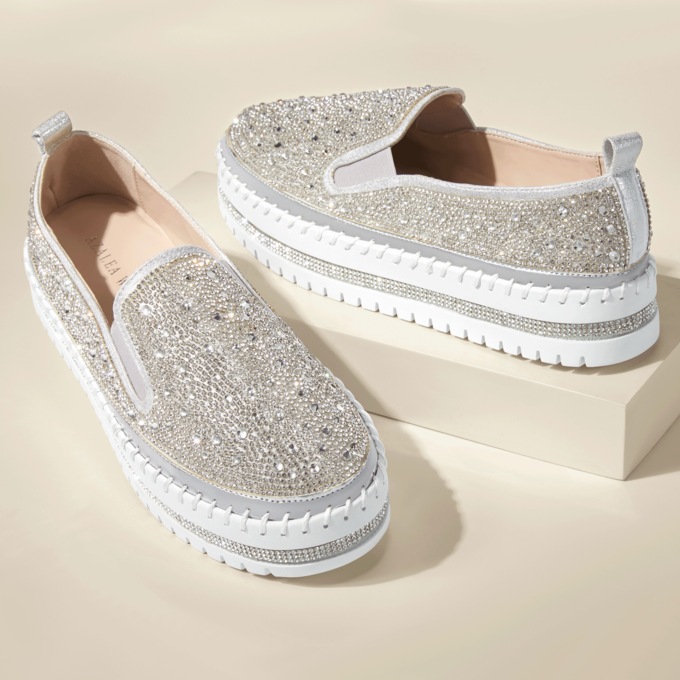Azalea Wang Brittany Slip-On, Silver, large