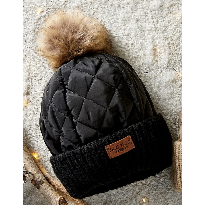 Britt’s Knits Quilted Puffer Beanie, , large