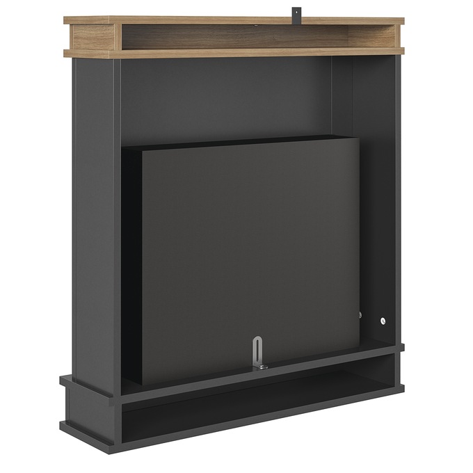Harbor Electric Fireplace with Mantel, Black, large