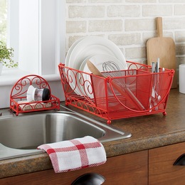 Scroll Dish Drainer and Sponge Tray, , large