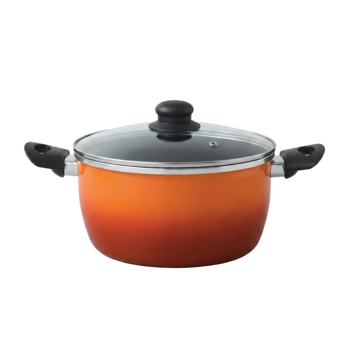 Gradient 10-Piece Aluminum Cookware Set, Orange, large