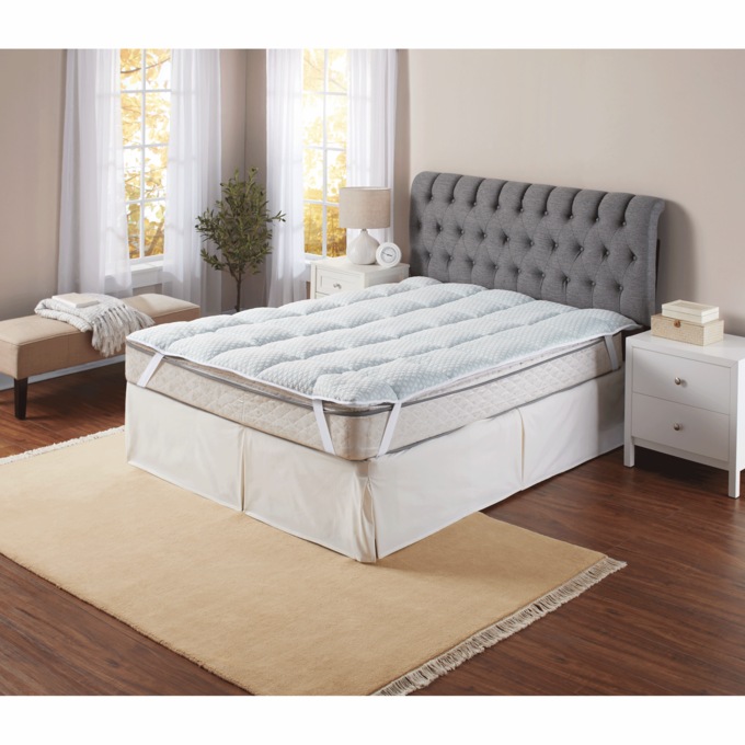 Double-Knit Jacquard Overfilled Bed Topper, , large