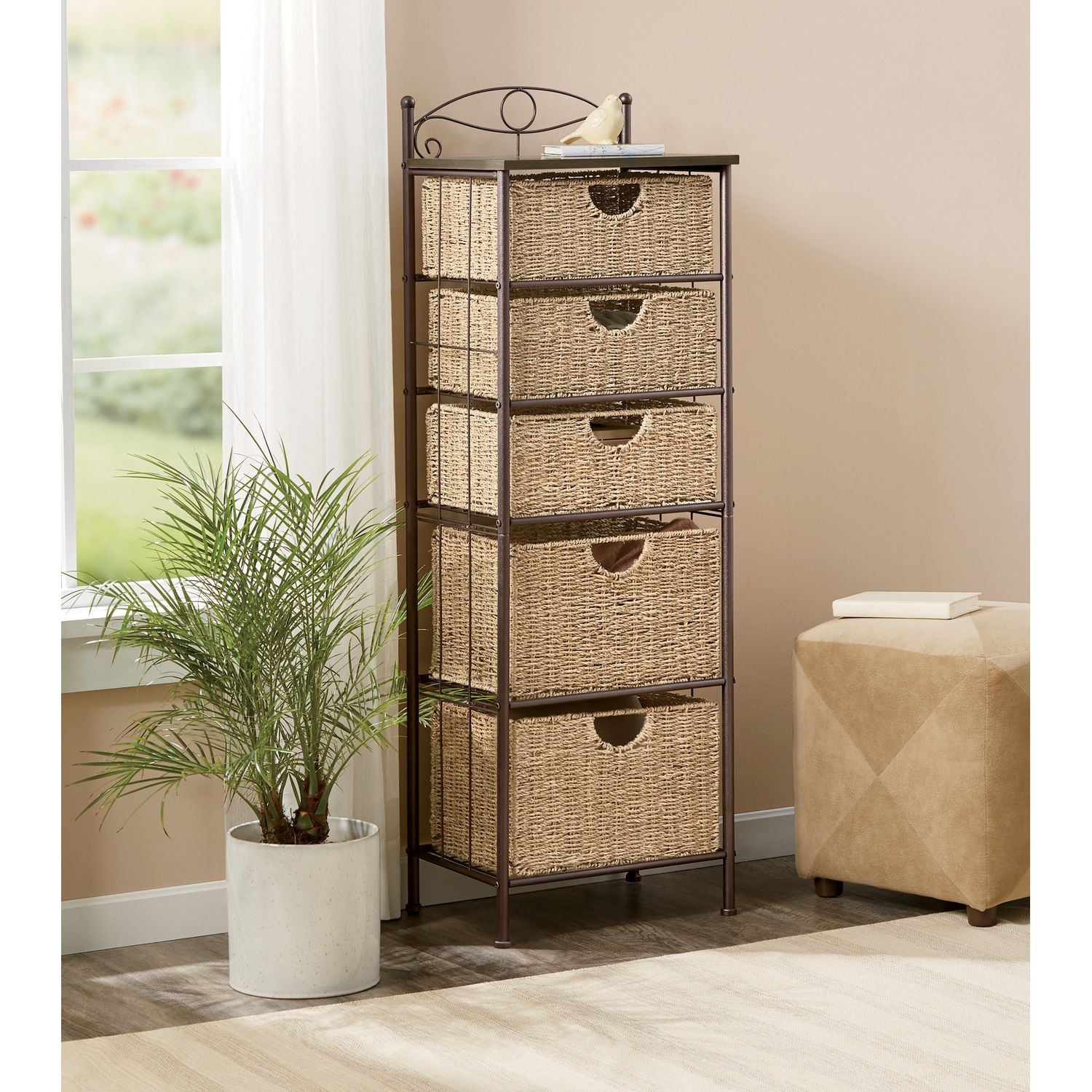 Scrollwork Tower Basket Storage Ginny's