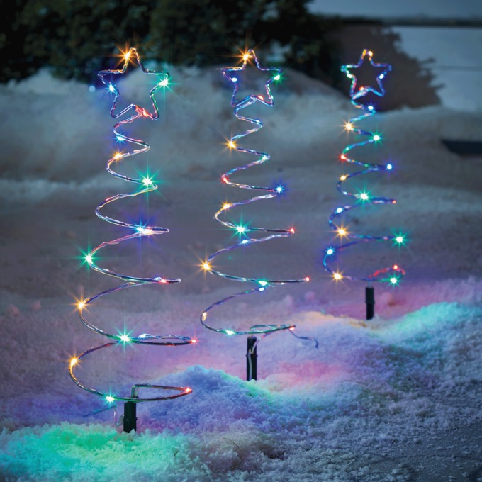 Set of 3 Colorful Tree Stakes, , large