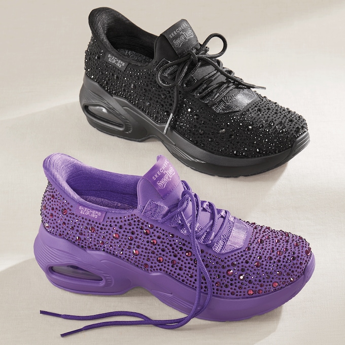 Skechers Women's Slip-Ins M-Uno Rhinestoned Air Lace-Up, , large