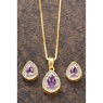 Gemstone/Diamond Shapes Necklace & Earring Set, , large