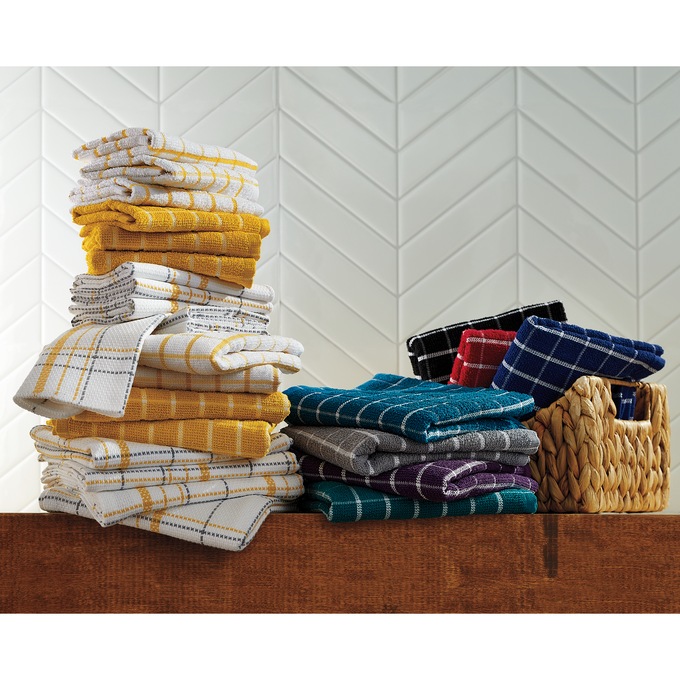 Color Connection 20-Piece Kitchen Towel Set in Absorbent Cotton, , large