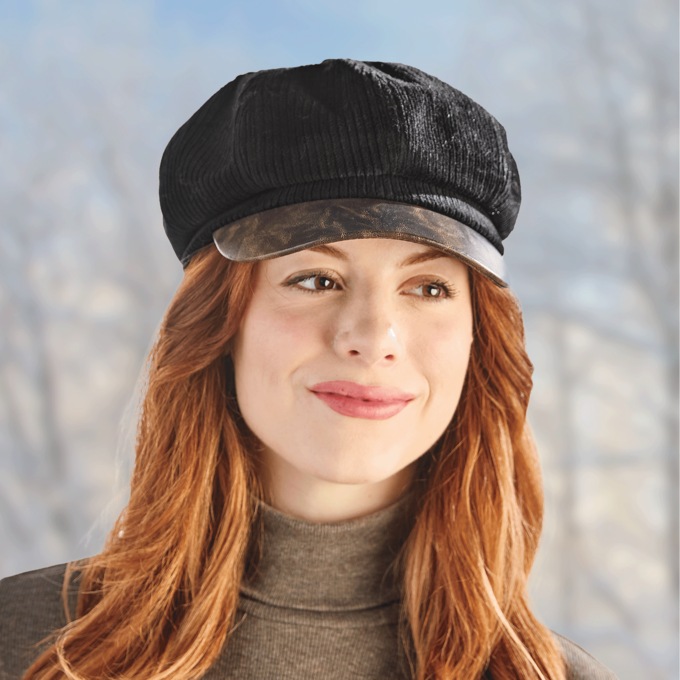 Corduroy Newsboy Cap, , large