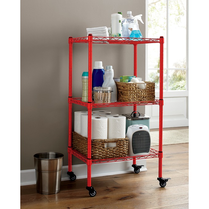 3 Tier Thin Mobile Tower Shelf, , large