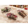Set Of 3 Burlap Sled Ornaments, , large
