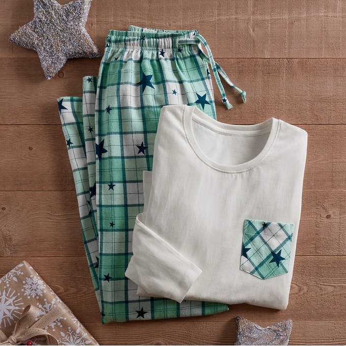 Twinkle Plaid PJ Set, , large