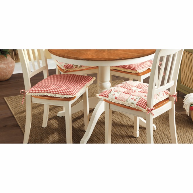 Reversible Strawberry Patch Chair Cushion, , large
