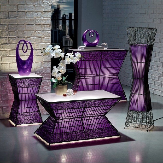 Zain Lighted Rattan Floor Lamp and Tables, , large