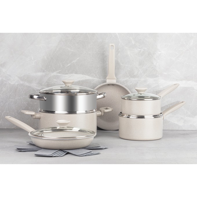 20-Piece Granitestone Desert Cookware Set, , large