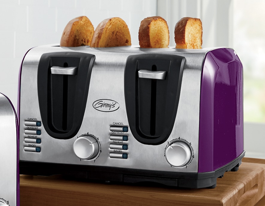 Ginny&rsquo;s Essential 4-Slice Toaster with 7 Browning Levels, Purple Punch, large