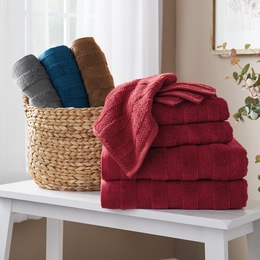8-Piece Ribbed Quick-Dry Towel Set, , large