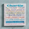 Lit Playroom Rules Art, , large