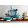 Ginny's 22-Piece Ceramic Cookware Set, Island Blue, large