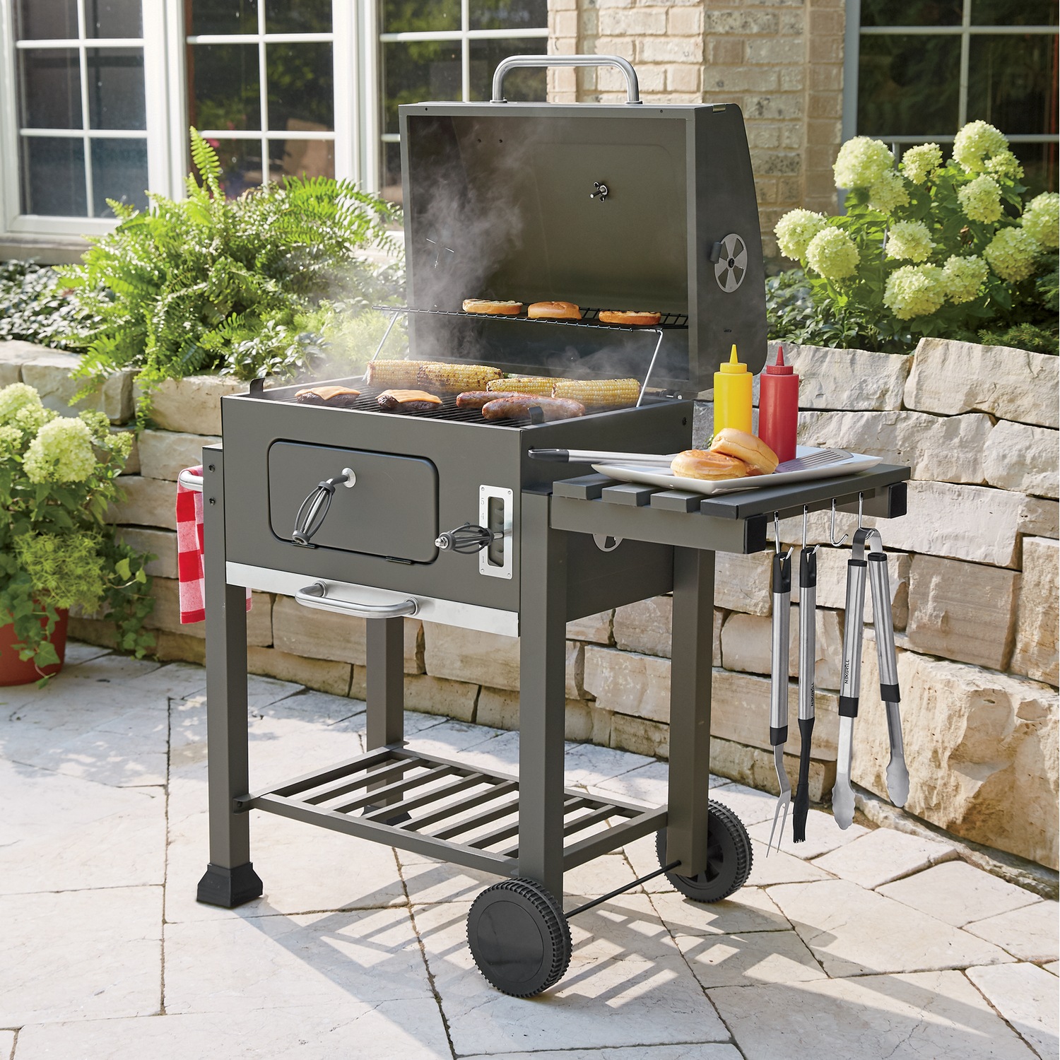 Backyard grill charcoal top