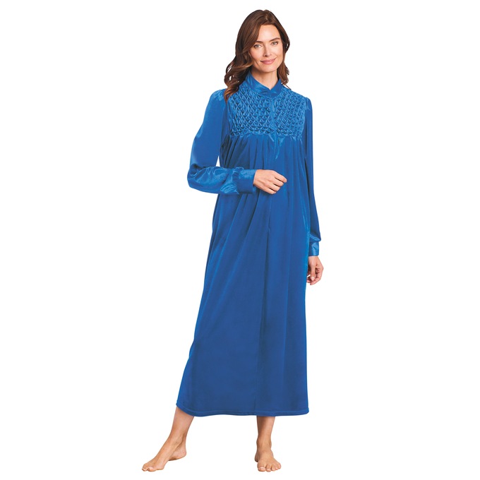 Cozee Corner&reg; Women's Zip-Front Velour Robe, , large