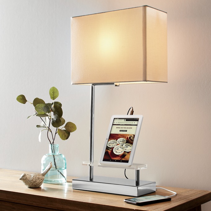USB Charging Station Table Lamp, , large
