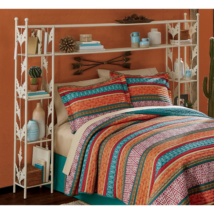 Laney Leaf Queen Storage Headboard, Cream, large