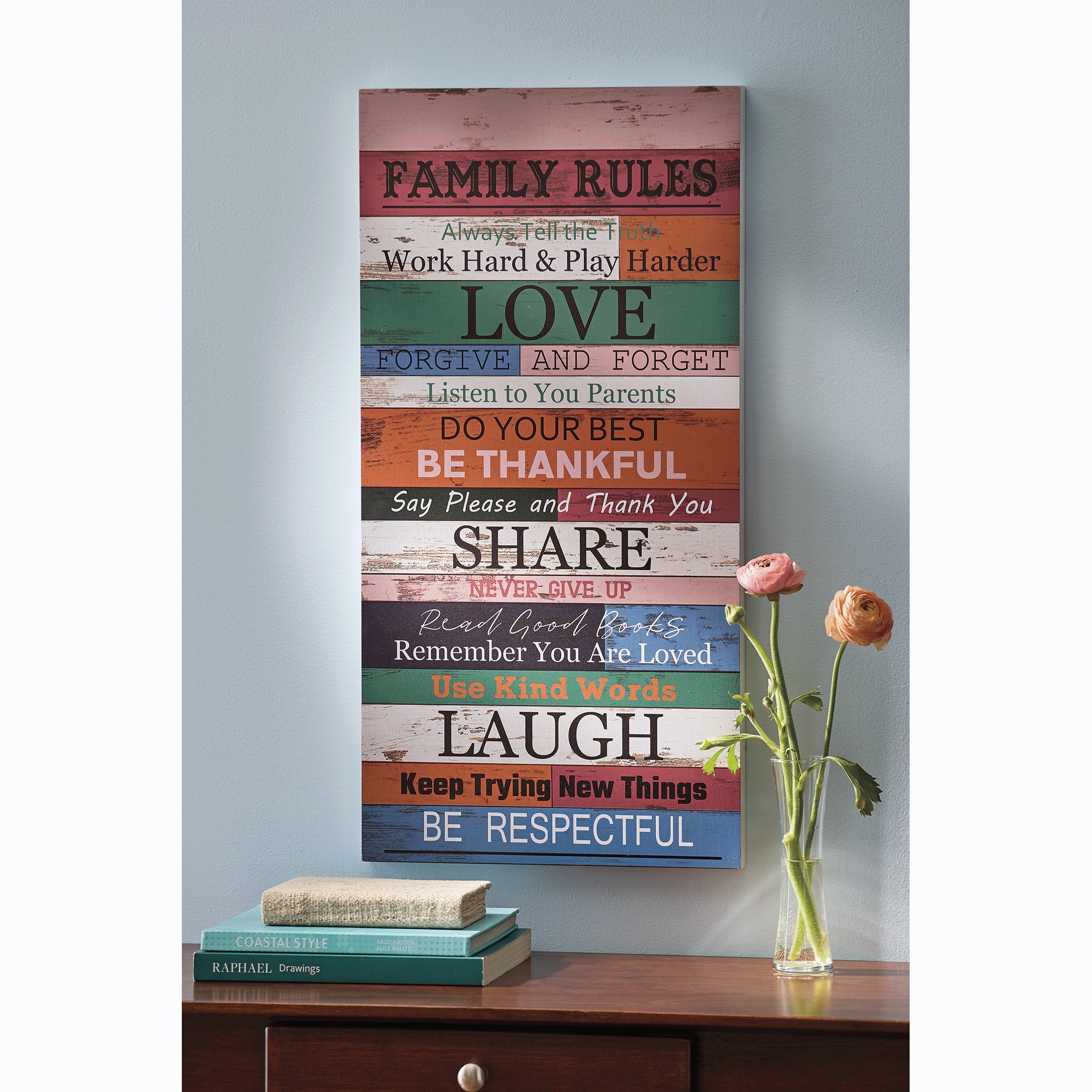 Family Rules Patchwork Wall Art, , large