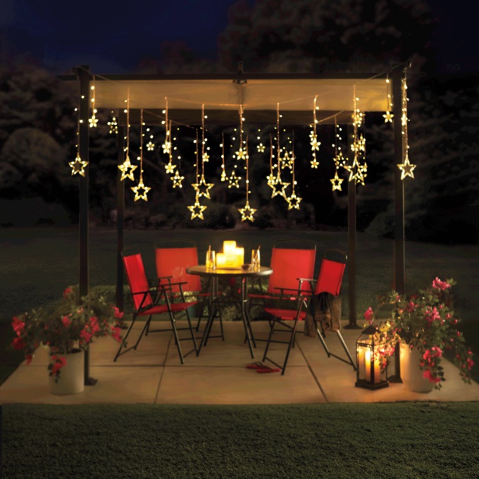 Star Solar Curtain String Lights, , large