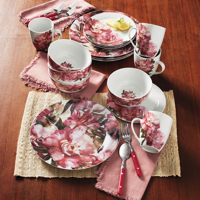16 piece Large Floral Dinnerware Set