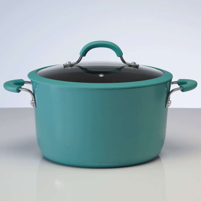 Rachael Ray Cook & Create 11-Piece Aluminum Cookware Set, Agave Blue, large