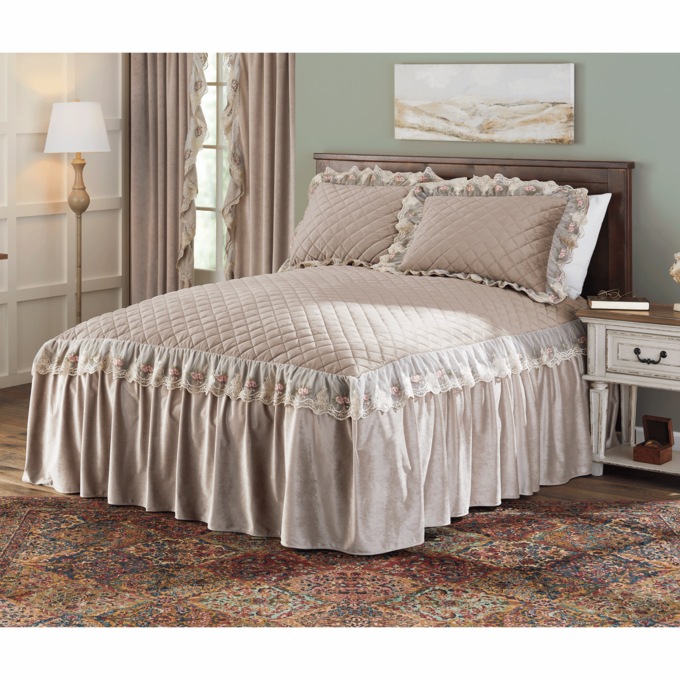 Elizabeth Velvet Bedspread Set, , large