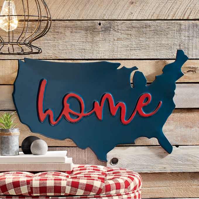 Metal USA Home Sign, , large