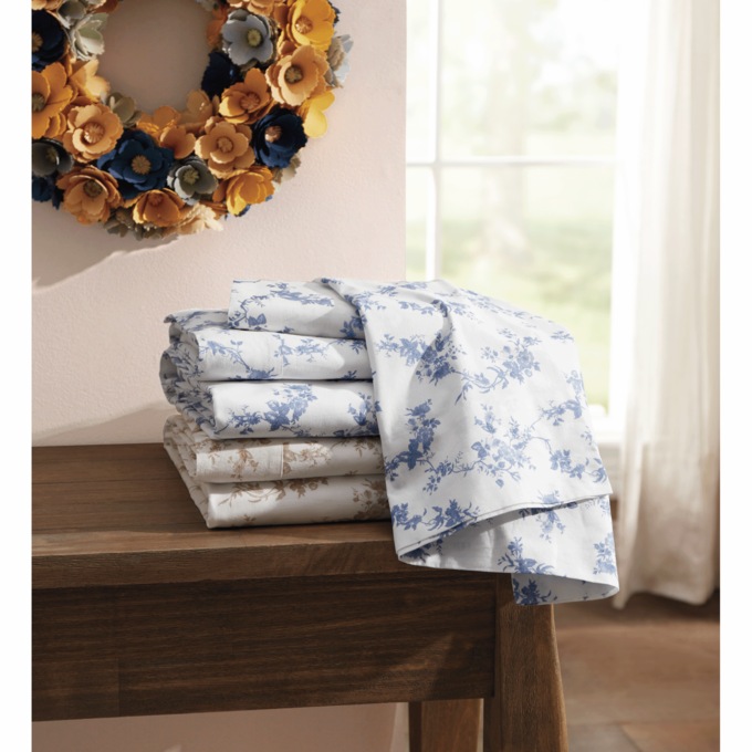 Toile-Like Floral Sheet Set, , large