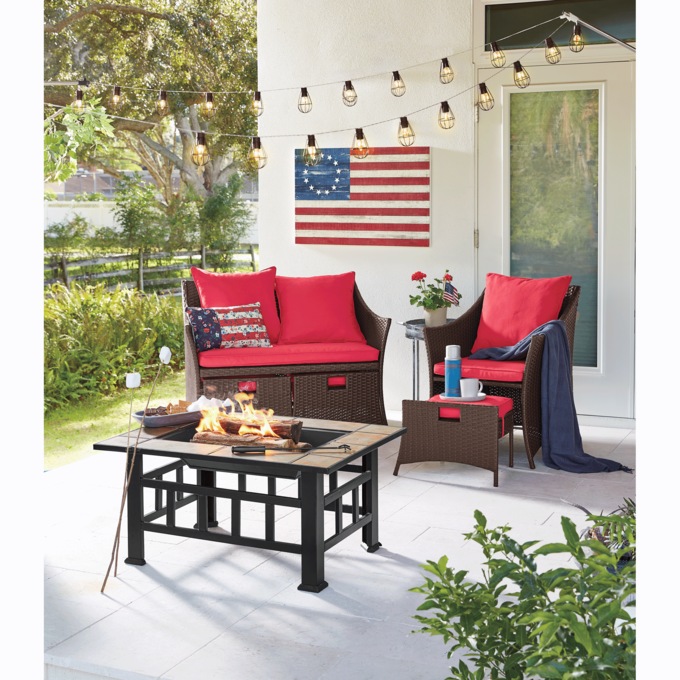 Indoor/Outdoor Floral Flag Pillow, , large