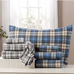 Plaid Microfleece Sheet Set, , large