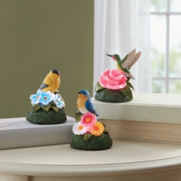 Set of 3 Lit Birds, , large