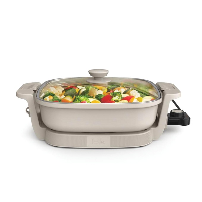 Bella Deep Make-and-Take Electric Skillet, Oatmilk, large
