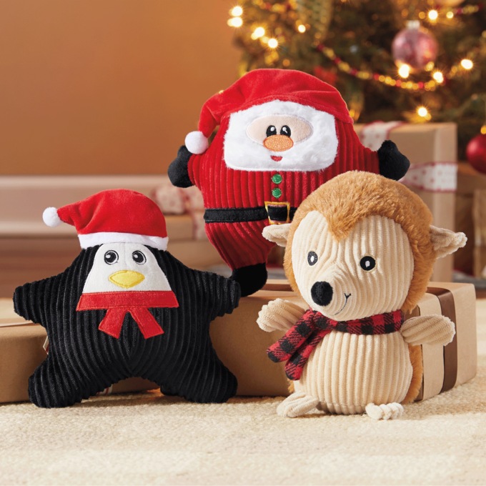 Set of 3 Holiday Dog Toys, , large