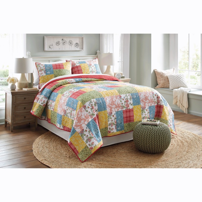 Farmhouse Florals 3-Piece Quilt Set, , large