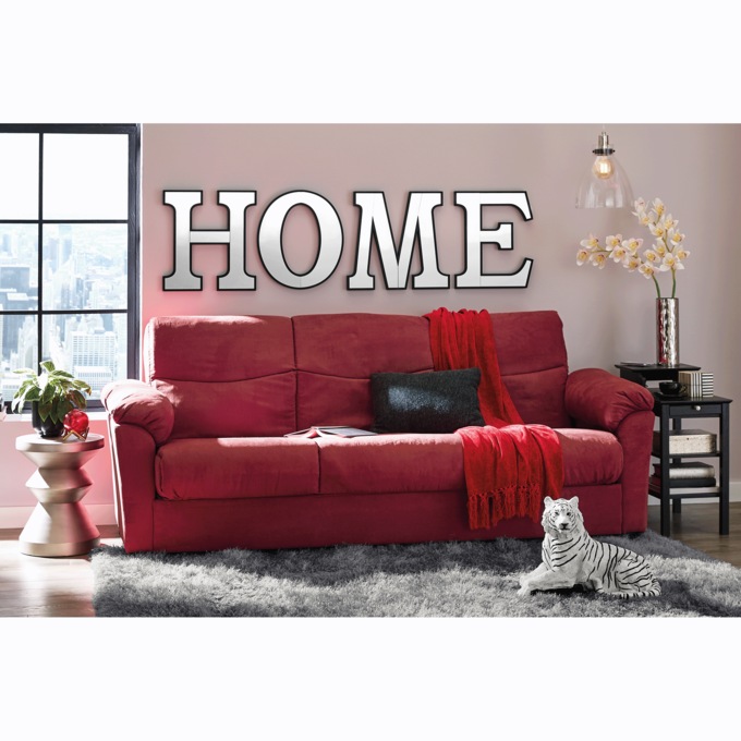 Set of 4 Mirrored Home Letters, , large