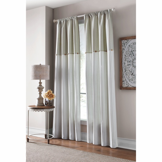 Cotton Striped Panel with Buttons, , large