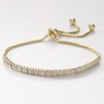 Mini Link Adjustable Diamond Bracelet, Gold over Sterling Silver, large