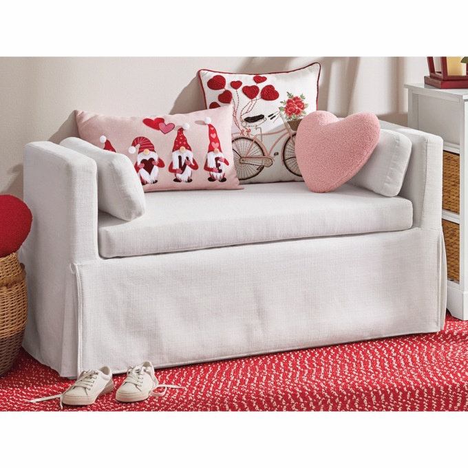Skirted Bench with Lumbar Pillows, , large