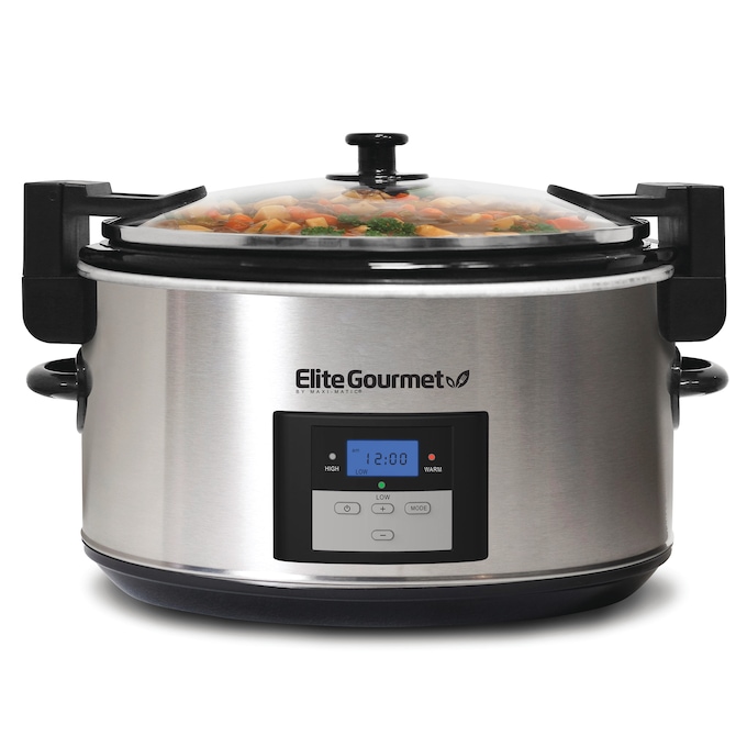 Elite Gourmet 8.5-qt. Programmable Stainless Steel Slow Cooker with Locking Lid, , large