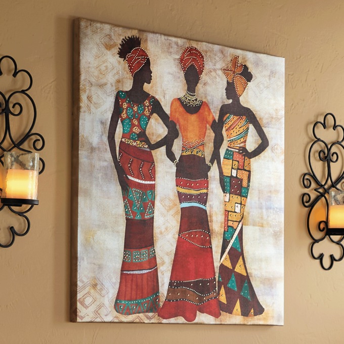African Ladies Wall Art, Multi, large
