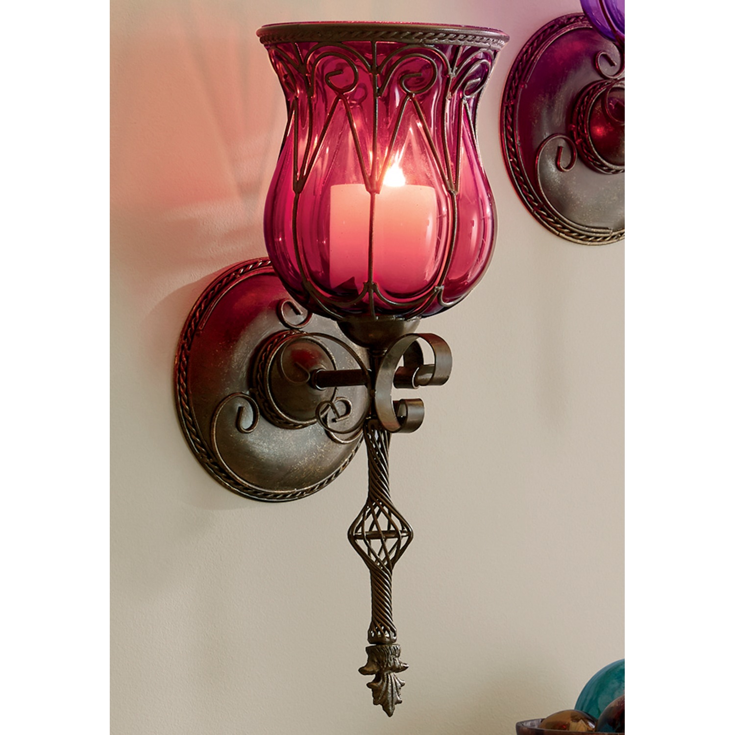 Captured glass wall sconce store