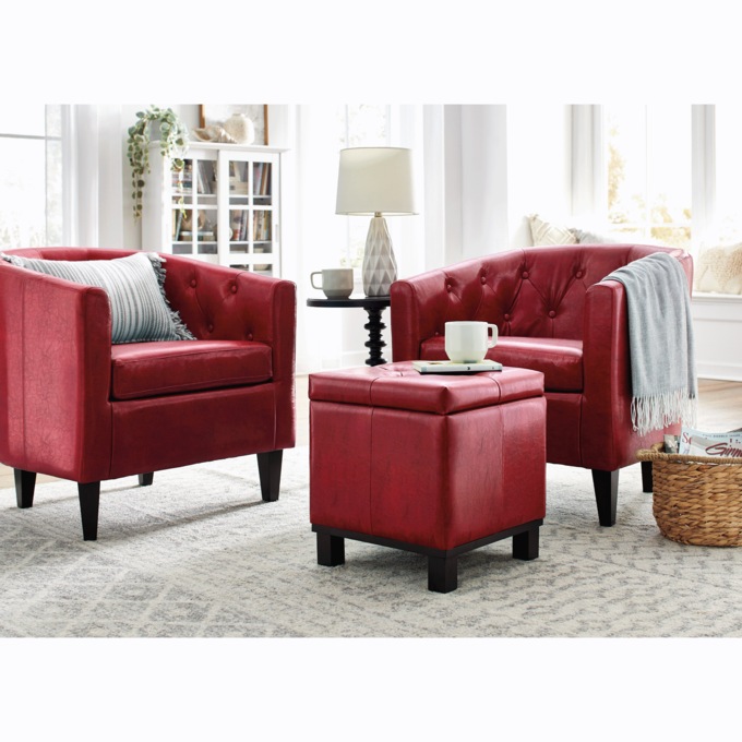 Avery Barrel Chair and Storage Ottoman, , large