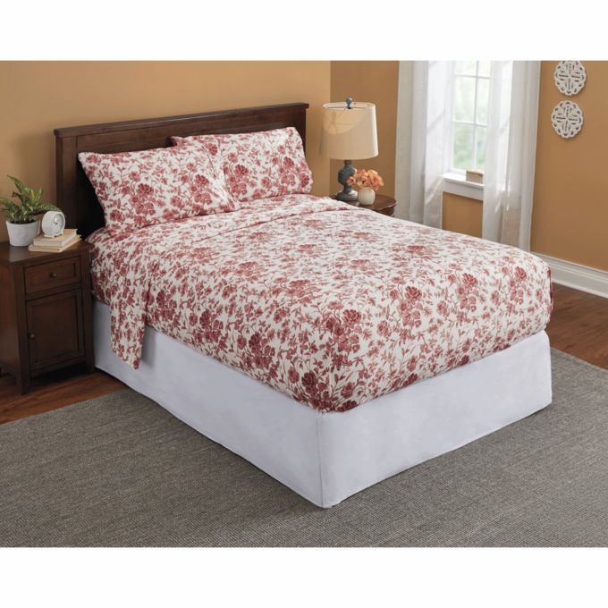 Bedtite Toile Microfiber Sheet Set, Red, large
